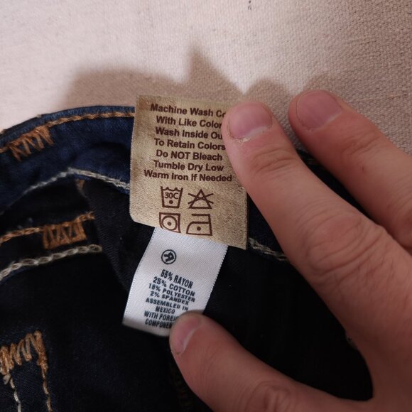 Big Star Liv Blue Jeans Womens 27L Dark Blue Denim Stretch Pants Thick Stitch - Picture 14 of 16